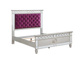 Varian - Cama individual - Terciopelo burdeos, plateado y con espejo