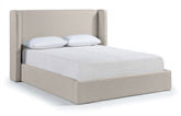 Kendall - Cama tapizada en tela con textura de lino