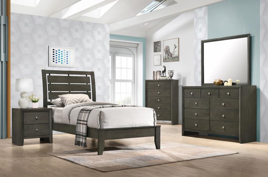 Serenity Grey Twin Bed 4 Pc Set - MyWaynesHome #