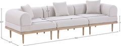 Laguna - 3 Piece Resilient Water Resistant Fabric 106.5" Upholstered Outdoor Patio Modular Sofa