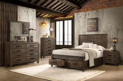 Woodmont Brown Eastern King Bed 5 Pc Set - MyWaynesHome #