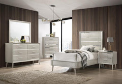 Ramon Silver Twin Bed 4 Pc Set - MyWaynesHome #