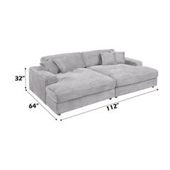 Hilde - Sectional Sofa With 4 Pillows