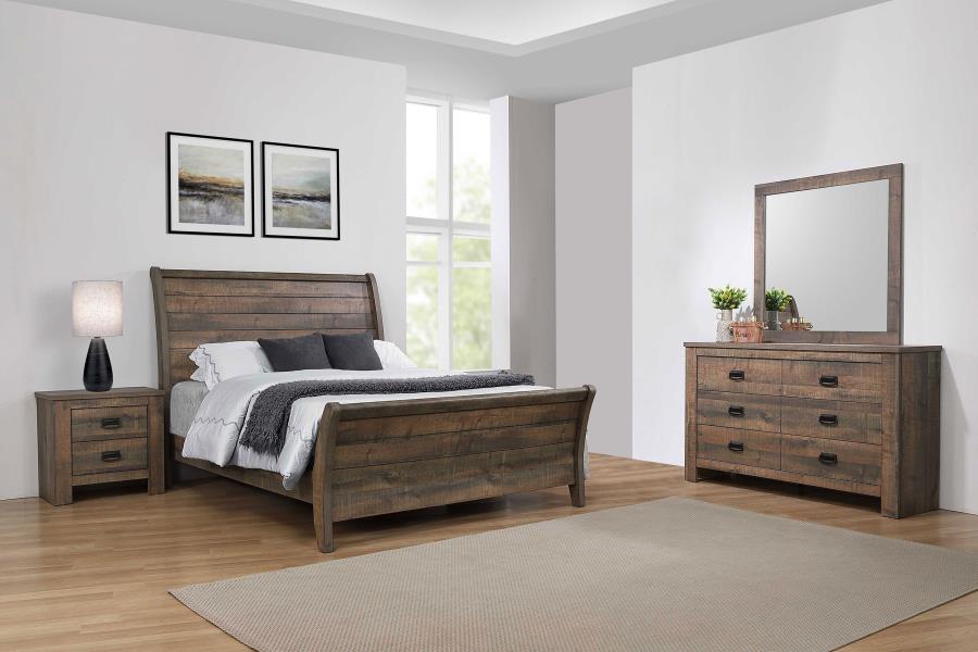 Frederick Brown California King Bed 4 Pc Set - MyWaynesHome #