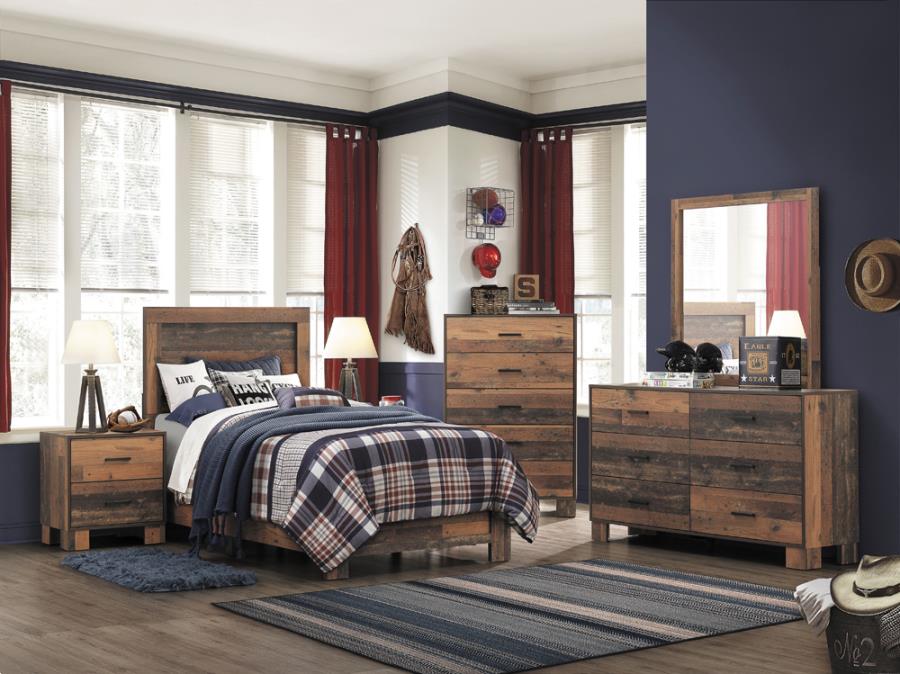 Sidney Brown Twin Bed 5 Pc Set - MyWaynesHome #