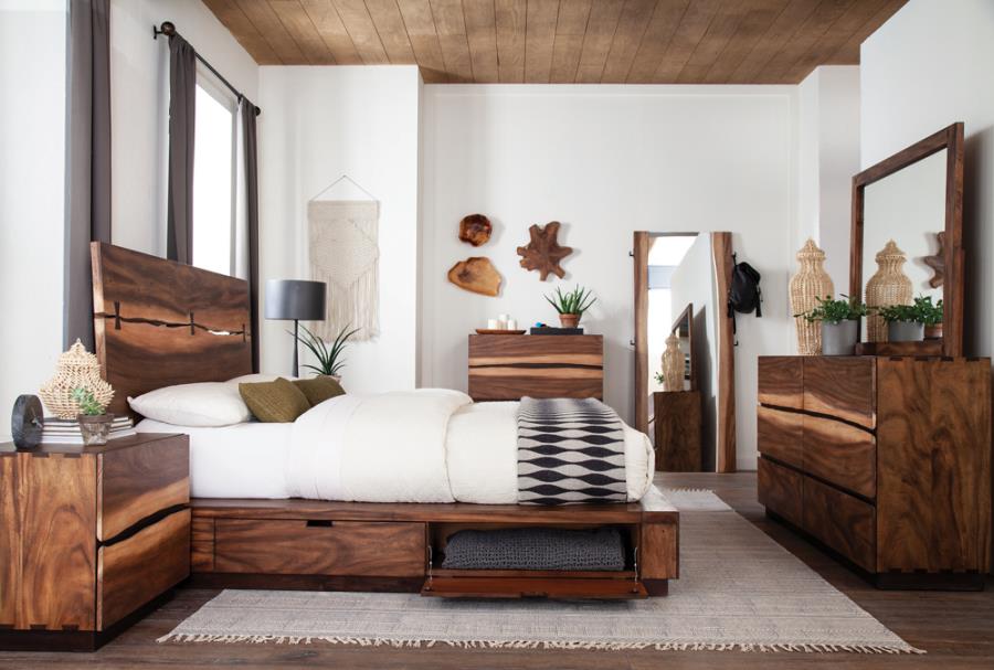 Winslow Brown Queen Bed 4 Pc Set - MyWaynesHome #