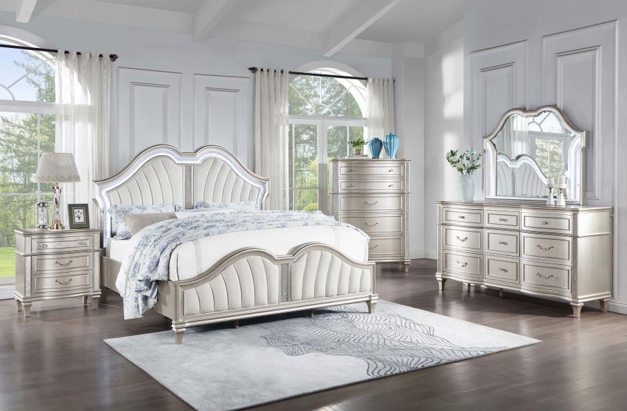 Evangeline Silver Queen Bed 5 Pc Set - MyWaynesHome #