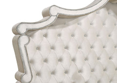 Antonella Upholstered Eastern King Panel Bed Ivory And Camel