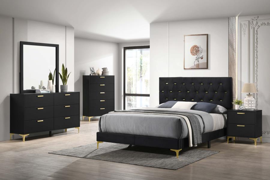 Kendall Black California King Bed 5 Pc Set - MyWaynesHome #