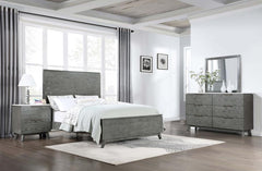 Nathan Grey Eastern King Bed 4 Pc Set - MyWaynesHome #