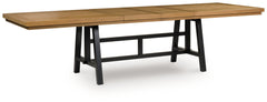 Galliden - Rectangular Dining Room Extension Table - Black / Brown