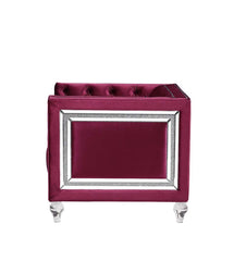 Heibero - Sofa With 2 Pillows (Same 56895) - Burgundy Velvet