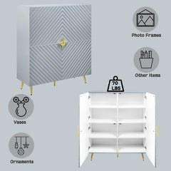 Gaines - Accent Cabinet - Gray High Gloss