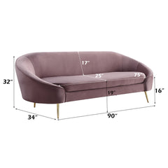 Abey - Sofa - Pink Velvet