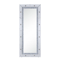 Noralie - 63" X 26" Floor Mirror - Mirrored & Faux Diamonds