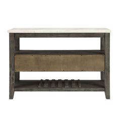 Merel - Server - White Marble Top & Gray Oak