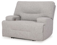 Sillón reclinable eléctrico de asiento ancho Acklen Place - Color peltre