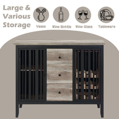 Zudora - Server - Antique Oak & Sandy Black