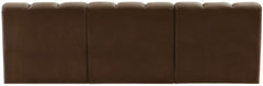 Arc - Velvet 4 Piece Modular Straight Sofa - Brown