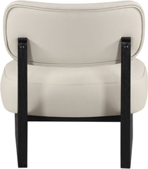 Vetra - Vegan Leather Upholstered Accent Chair - Taupe / Painted Black