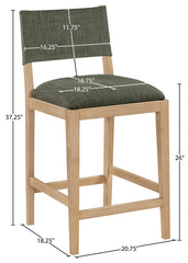 Avon - Linen Textured Performance Fabric Upholstered Counter Stool