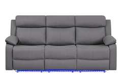U6026 - 3 Piece Living Room Set (46A Reclining Sofa, Console Reclining Loveseat With Speaker And Glider Recliner) - Gray
