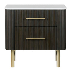 Clayten - Nightstand - Marble Top & Espresso