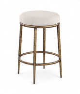 Ferro - Upholstered Backless Counter Stool With Brushed Gold Base