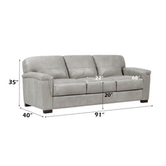 Cornelia - Sofa - Pearl Gray Leather