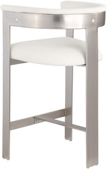 Romeo - Faux Leather Counter Stool With Silver Base (Set of 2)