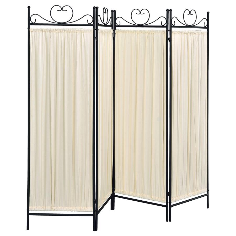 Dove Beige 4 Panel Room Divider - MyWaynesHome #