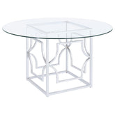Starlight - Round Glass Top Metal Dining Table