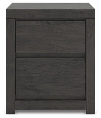 Fraluna - Two Drawer Night Stand - Charcoal