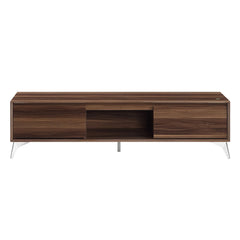 Raceloma - TV Stand - Walnut & Chrome
