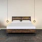 Juvanth - Eastern King Bed - Rustic Oak & Black