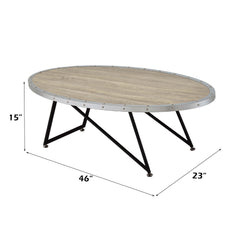 Allis - Coffee Table - Weathered Gray Oak & Metal