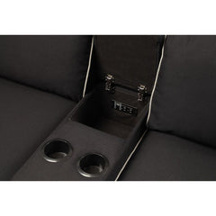 Kelliava - Console With USB - Black Fabric