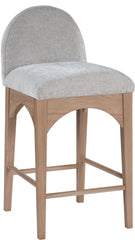 Waldorf - Chenille Stool With Natural Legs