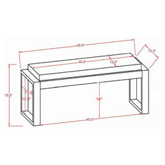 Aiden - Fabric Upholstered Accent Bench - Distressed White
