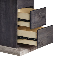 D8030DT - Dining Table Base With Storage Drawers - Black / Brown