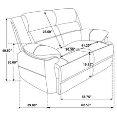 Ellington - Upholstered Padded Arm Loveseat - Dark Brown