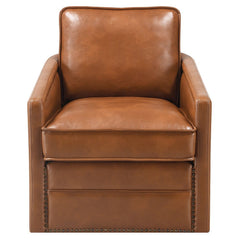 Rocha - Swivel Chair - Brown Leather Aire