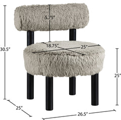 Ambre - Vegan Shearling Fabric Upholstered Accent Chair - Taupe