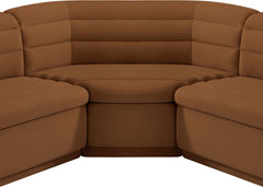Cascade - Velvet Modular Sectional - Saddle