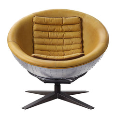Brancaster - Accent Chair - Turmeric Top Grain Leather & Aluminum