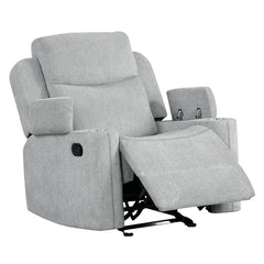 Galya - Motion Glider Recliner - Light Gray Chenille