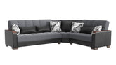 Ottomanson Armada X - Upholstered Convertible Wood Trimmed Sectional With Storage