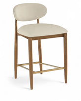 Riccio - Stool - Walnut And Gold Frame