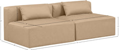 Cube - Modular 2 Piece Armless Sofa - Tan