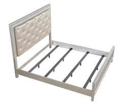 Sliverfluff - Eastern King Bed With LED - Synthetic Leather & Champagne